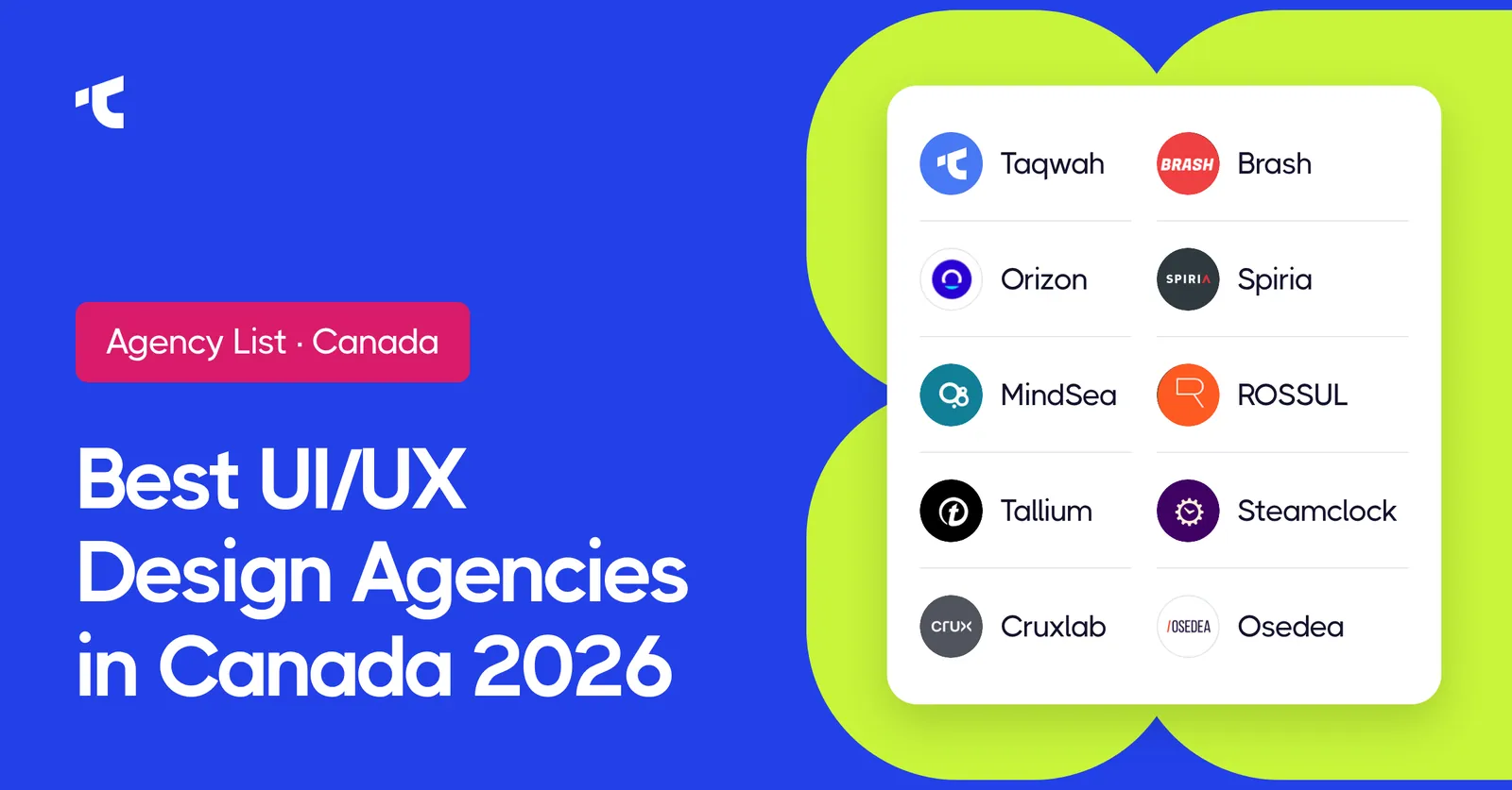 Top 10 Best UI/UX Design Agencies for Startups in Canada [2026 Edition]