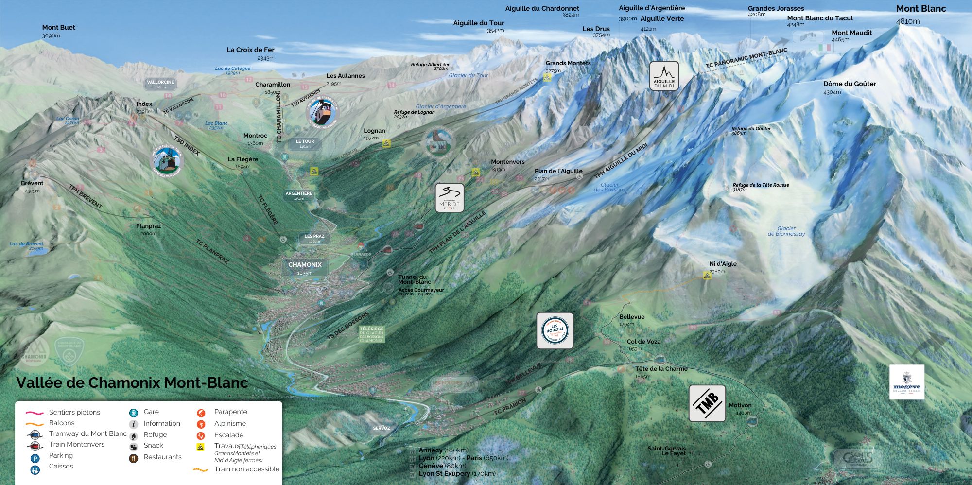 Map of the Chamonix Valley