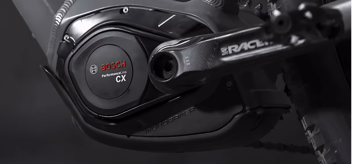 Whistle Bikes e-MTB Bosch Performance CX high-torque mid-drive motor for dynamic trail performance