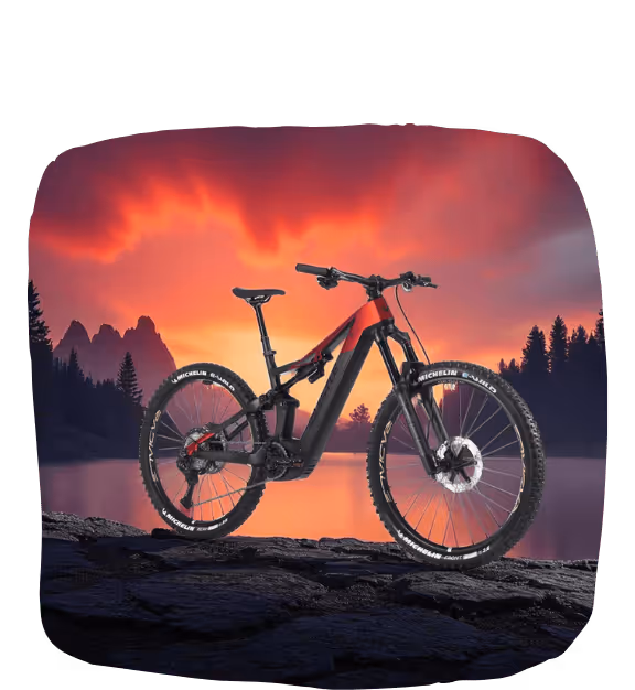 Whistle Bikes B-Rush C10.6 ultimate red & black full-carbon e-MTB with cutting-edge performance technology        Chiedi a ChatGPT