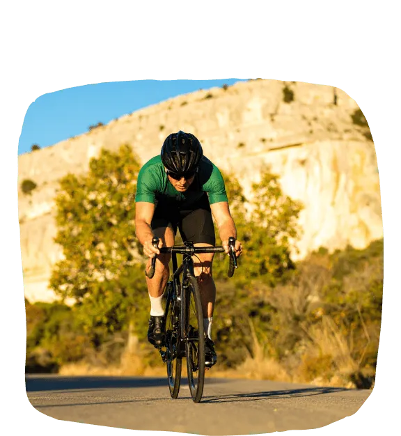 Whistle Bikes road cyclist on high-performance full-carbon road bike highlighting precision design and innovation