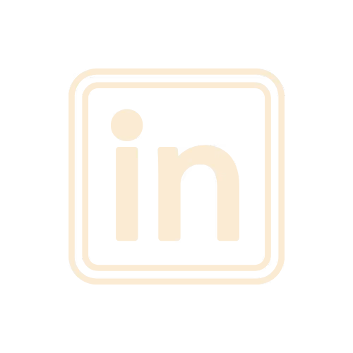cream colored linkedin icon for mon village caîo cafe in Stockholm
