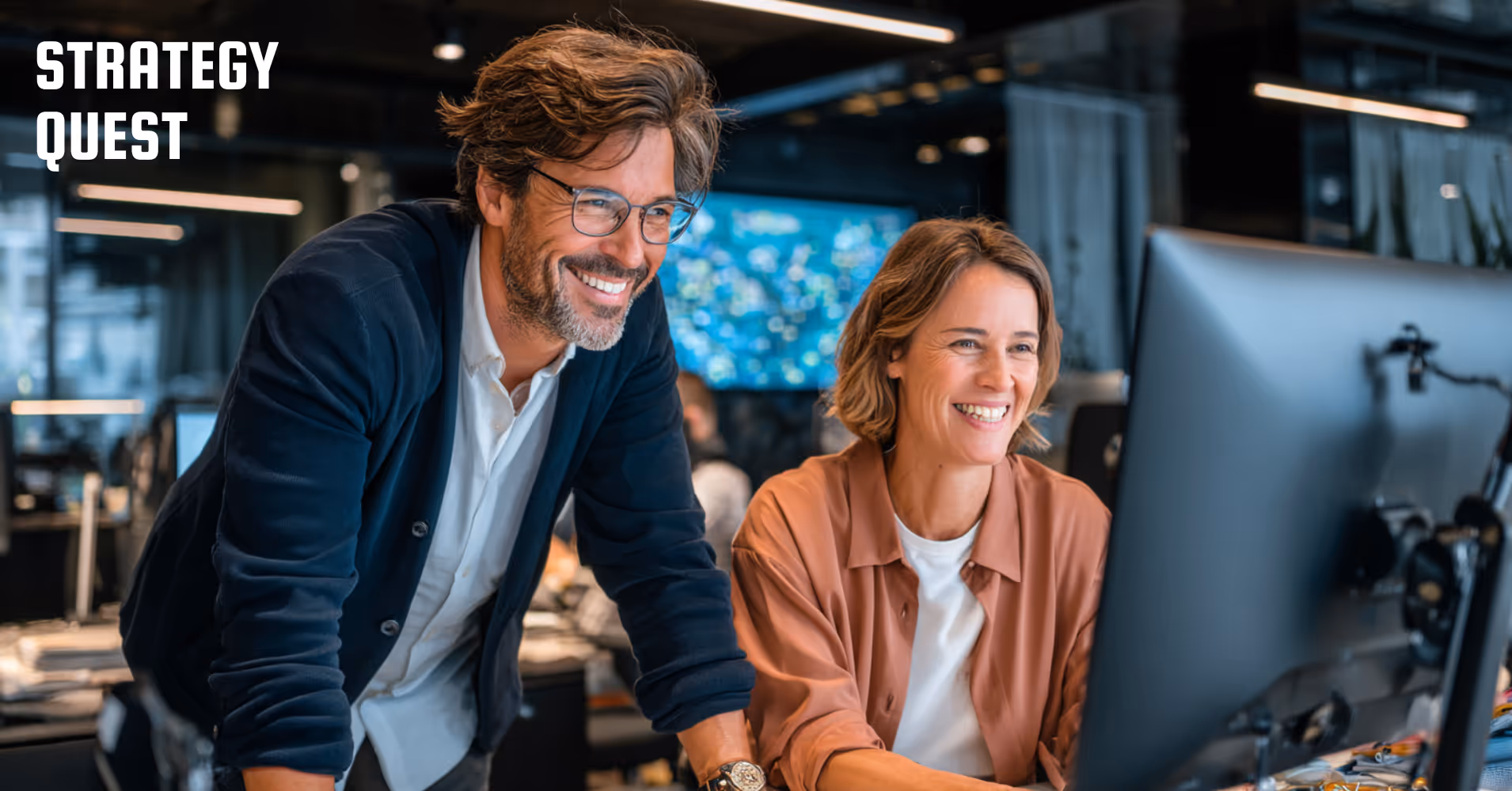 Leaders practising strategic decisions inside a Strategy Quest simulation