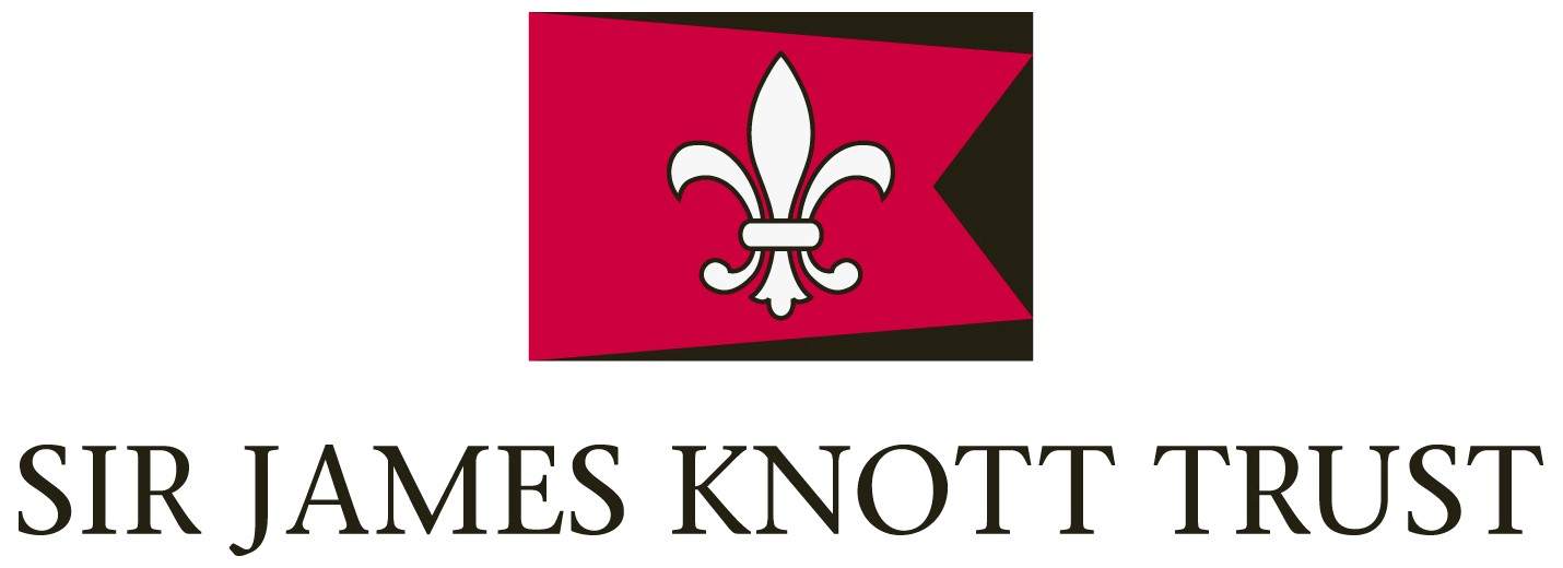 Sir James Knott Trust logo with red flag and fleur-de-lis