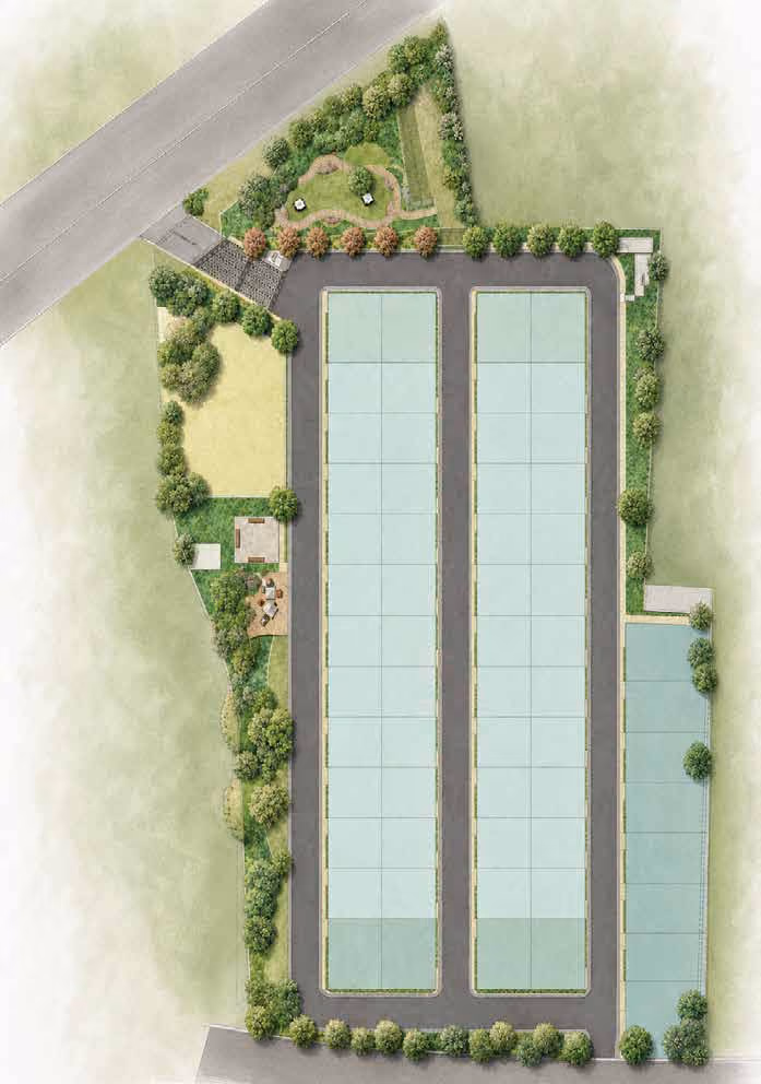 Sankalp Villa Park masterplan — 60 plots with landscaped areas and tree-lined edges