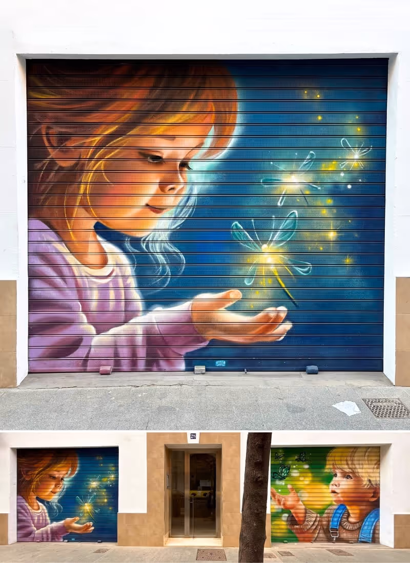 Fresque murale détaillée, art mural peint à la main France
