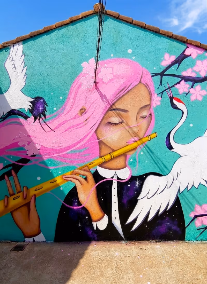 Fresque murale artistique par muraliste professionnel, fresque sur-mesure musique