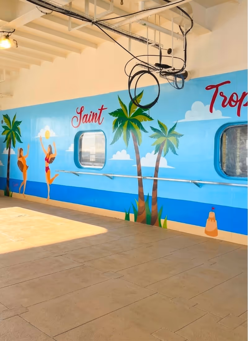Fresque murale sur bateau de croisière