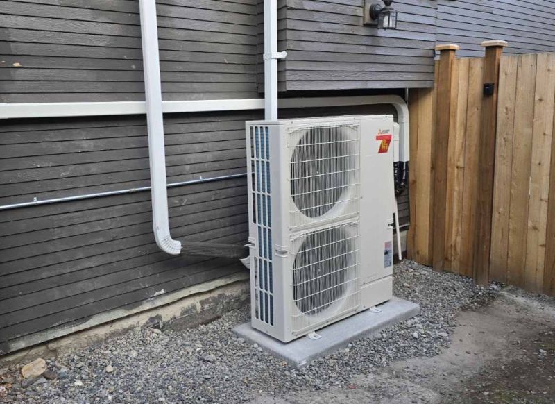 A new Mitsubishi heat pump installation at a Maple Valley home. 
