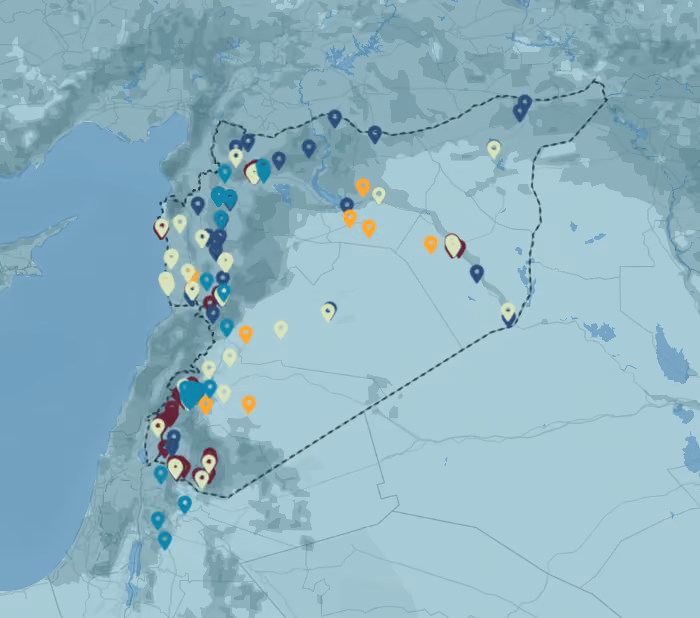 Syria Interactive Map on Rebuilding Syria Platfrom
