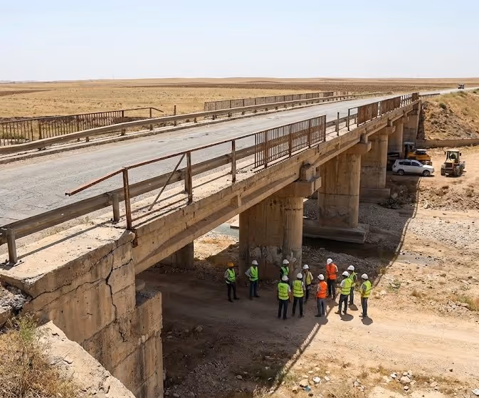 إعادة تأهيل جسر الدبوسية في حمص