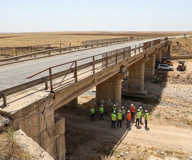 إعادة تأهيل جسر الدبوسية في حمص