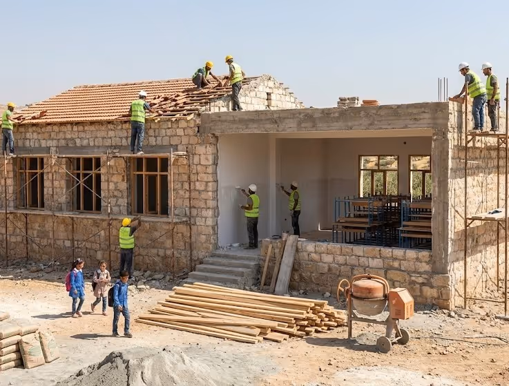 إعادة تأهيل مدارس في ريف حماة