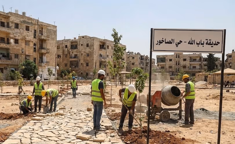 إعادة تأهيل حديقة باب الله — حي الصاخور في حلب