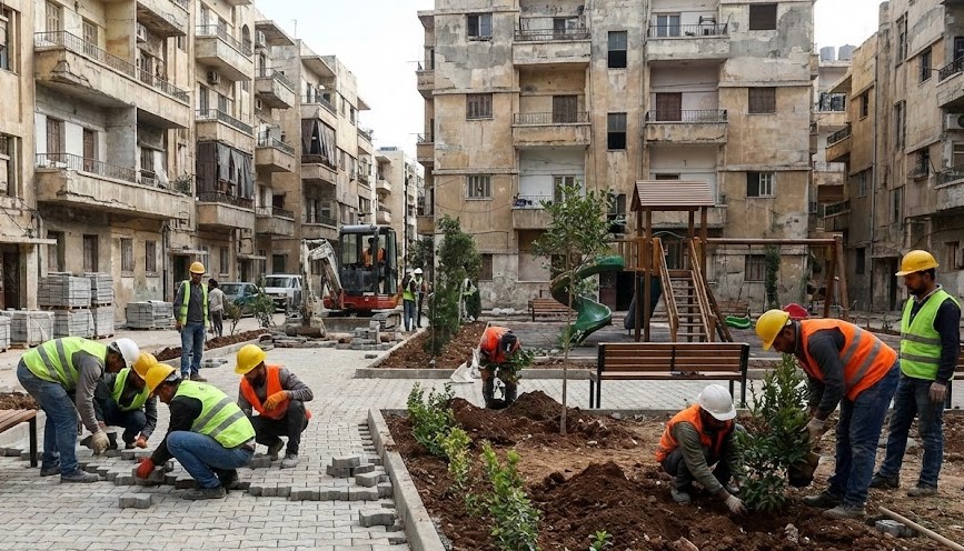 إعادة تأهيل حديقة البحتري — حي الصاخور في حلب