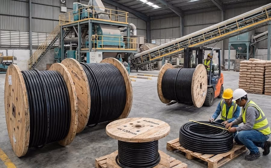 توريد وتوصيل كابلات الطاقة الكهربائية لمصنع الأسمنت