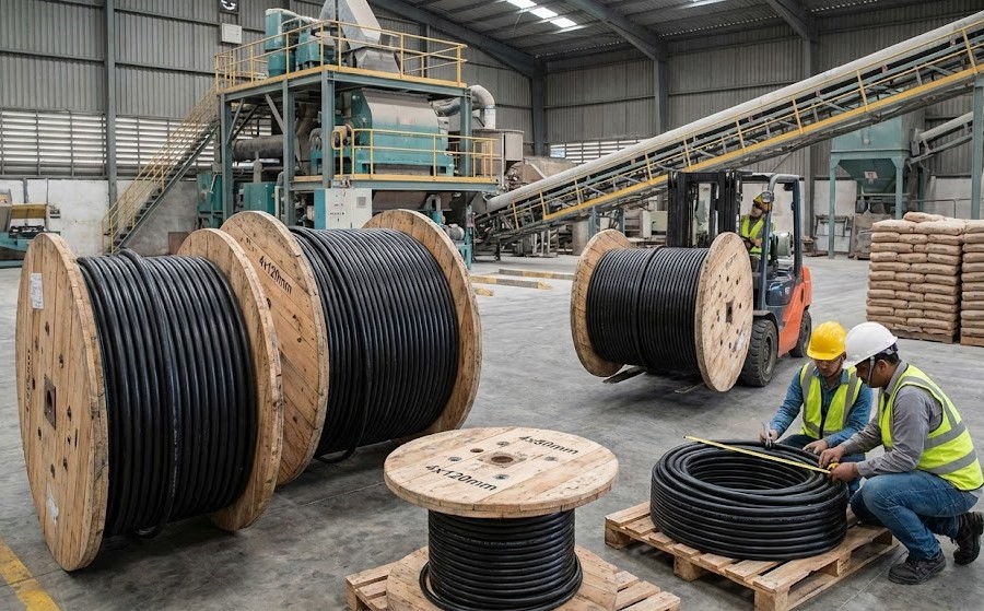 توريد وتوصيل كابلات الطاقة الكهربائية لمصنع الأسمنت