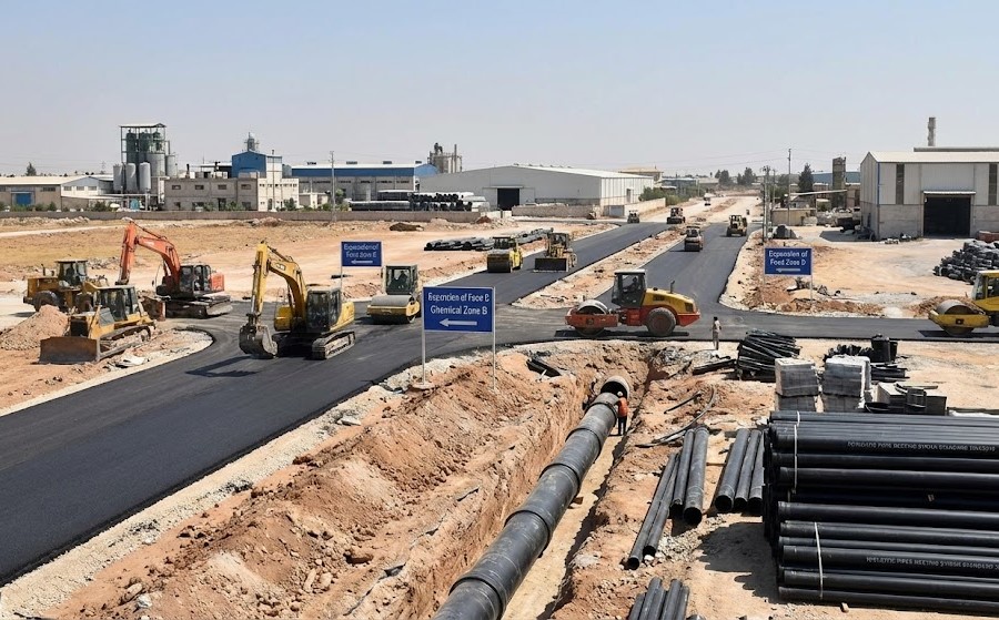 Amendment Notice: Extension and Correction for Infrastructure Projects (Roads, Sewage, Water) in Hassia Industrial City