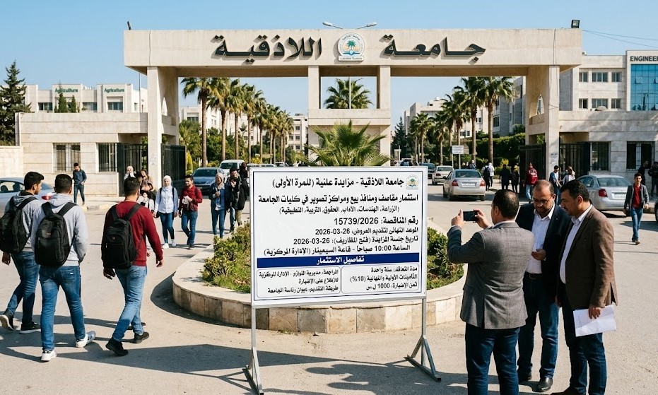 Investment of cafeterias and sales outlets at Latakia University