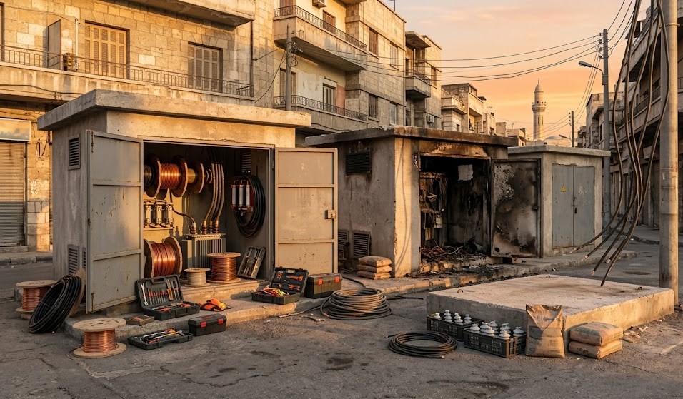 Implementation of periodic and emergency electrical maintenance for transformation centers and rehabilitation of burned and stolen centers in Damascus city.