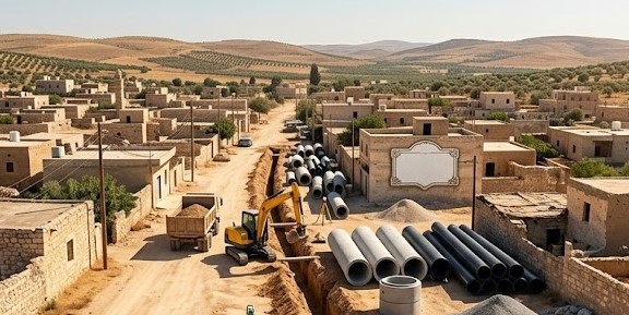 مناقصة تنفيذ مشروع صرف صحي لبلدية أم حارتين في حمص