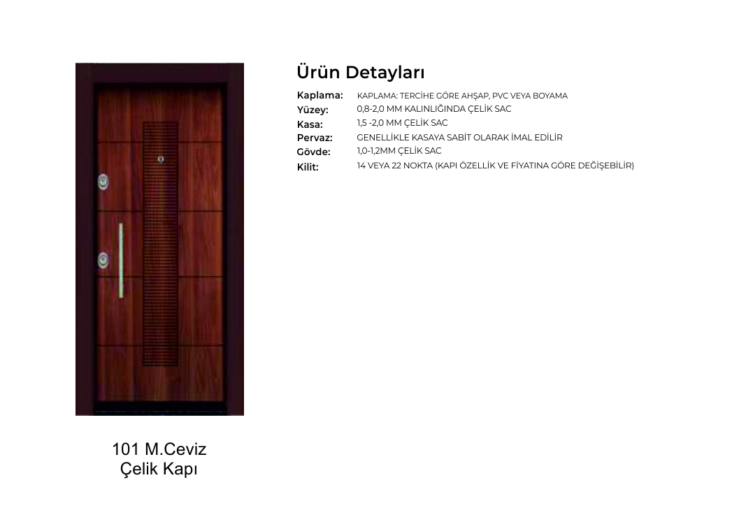 Sozcan steel security entrance door in walnut finish