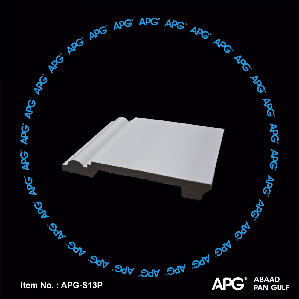 APG-S13P classic polystyrene fiber skirting board 13 cm white