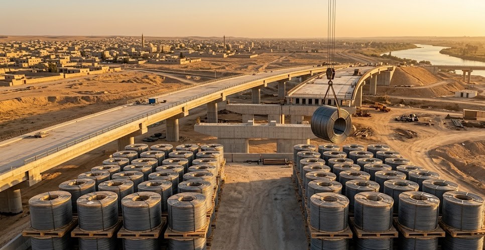 توريد 147 طن من الفولاذ مسبق الإجهاد، فرع سيبكو دير الزور