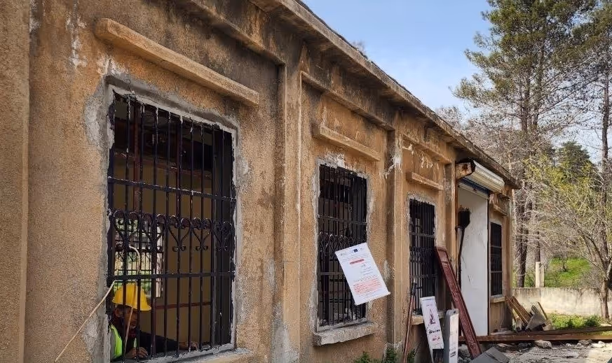 Water pumping station undergoing rehabilitation in Balloran, rural Latakia