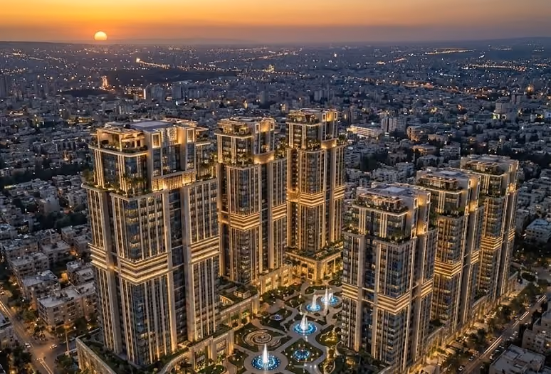 Aerial view of the Damascus Financial Centre project in Baramkeh