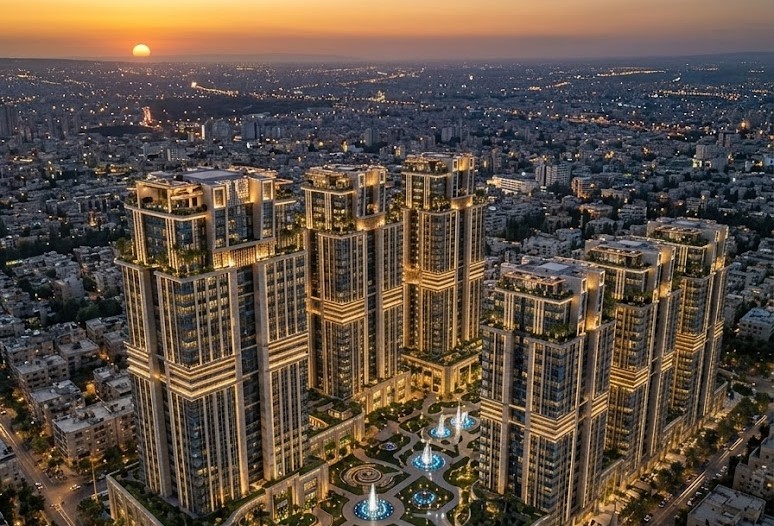 Aerial view of the Damascus Financial Centre project in Baramkeh