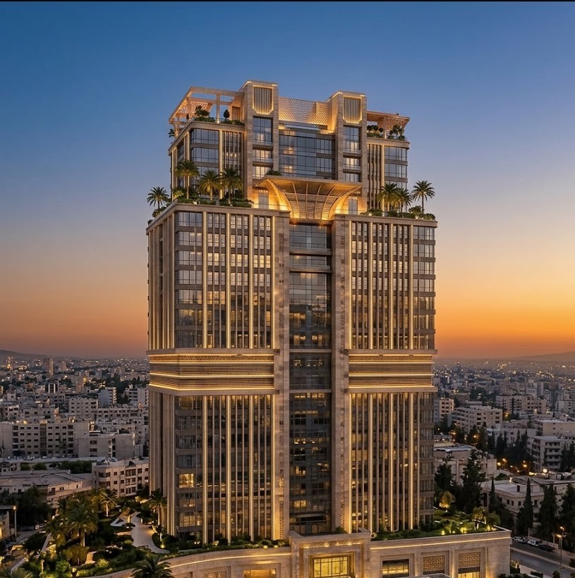 View of the Damascus Financial Centre in central Baramkeh