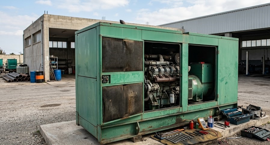 إصلاح وحدة توليد كهرباء 350 KVA في الصومعة الميكانيكية، طرطوس