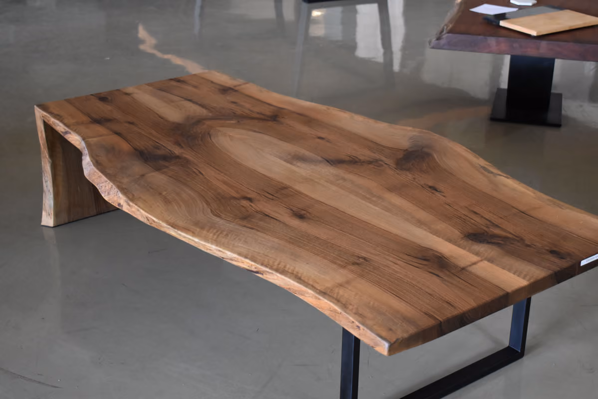 Live-edge hardwood slab from Sophia's Wood