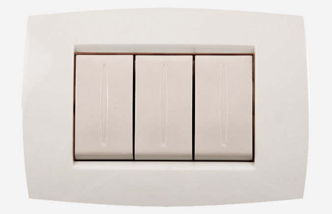 Nour 400W Verona front cover plate 3 module white by Nour Electrical Industries