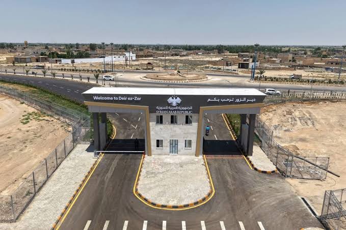 Aerial view of Deir ez-Zor airport during its rehabilitation works