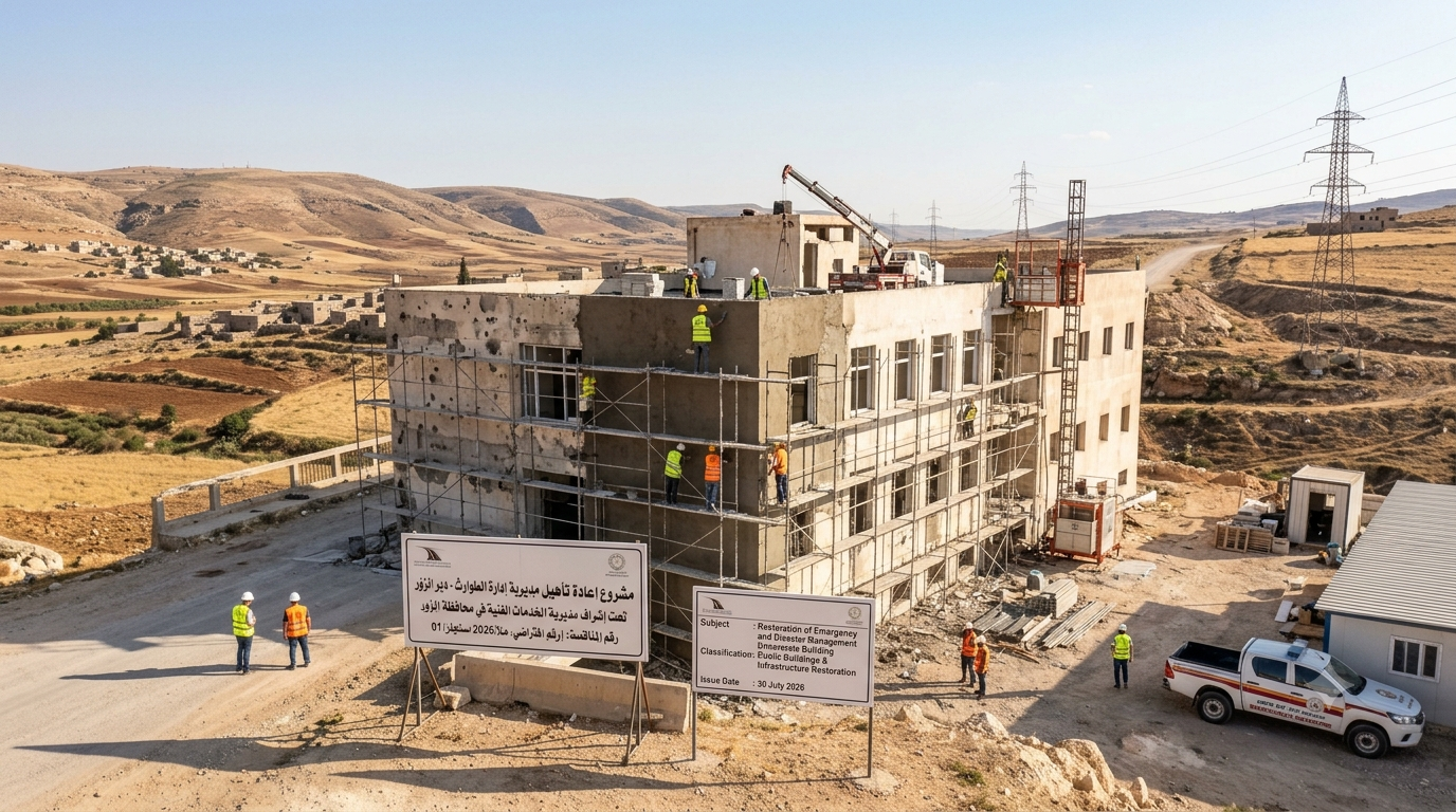 مناقصة ترميم مبنى مديرية الطوارئ وإدارة الكوارث في دير الزور