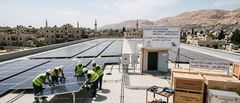 مناقصة توريد وتركيب نظام الطاقة الشمسية الكهروضوئية وقطع الغيار للأونروا في منطقة دمشق