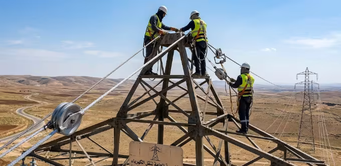 OPGW Cable Installation on 400 kV Lines by Syria's Electricity Transmission Establishment