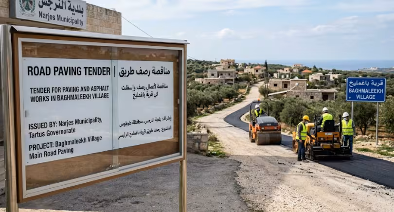 Road Paving Tender in Baghmaleekh Village by Narjes Municipality, Tartus
