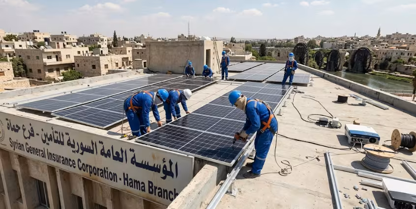 Photovoltaic Solar System Installation for Syrian General Insurance Corporation, Hama Branch