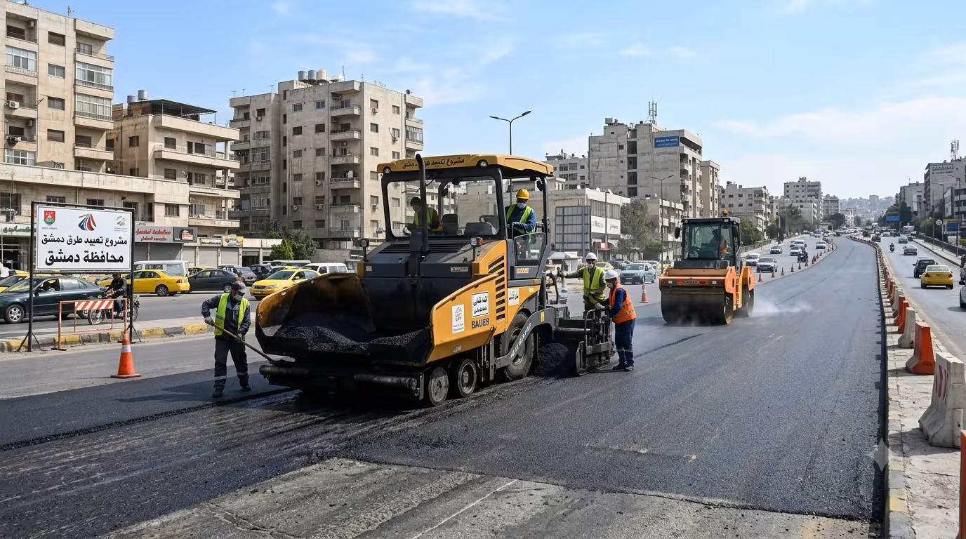 محافظة دمشق تطلق مشروع تعبيد وتزفيت طرقات العاصمة