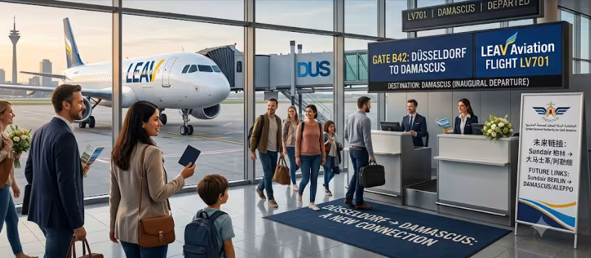 انطلاق أولى الرحلات المنتظمة بين ألمانيا وسوريا عبر شركة LEAV Aviation