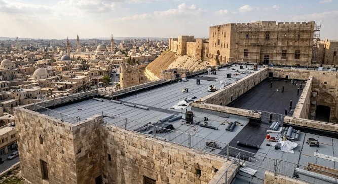 Roof Waterproofing Project for the Throne Hall at the Citadel of Aleppo – Ministry of Tourism