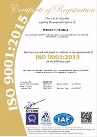 شهادة أيزو 9001:2015 لنظام إدارة الجودة الممنوحة لوديان العالمية