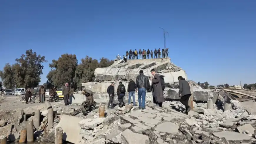 Damaged road bridge in Syria targeted by the national emergency bridge and road rehabilitation plan