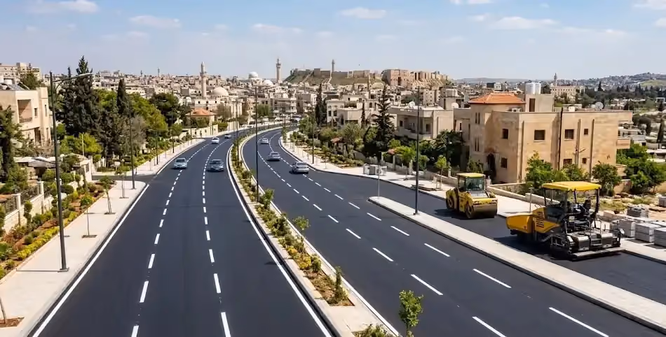 أعمال تعبيد ضمن مشروع «صفر حفرة» لتأهيل طرقات حلب