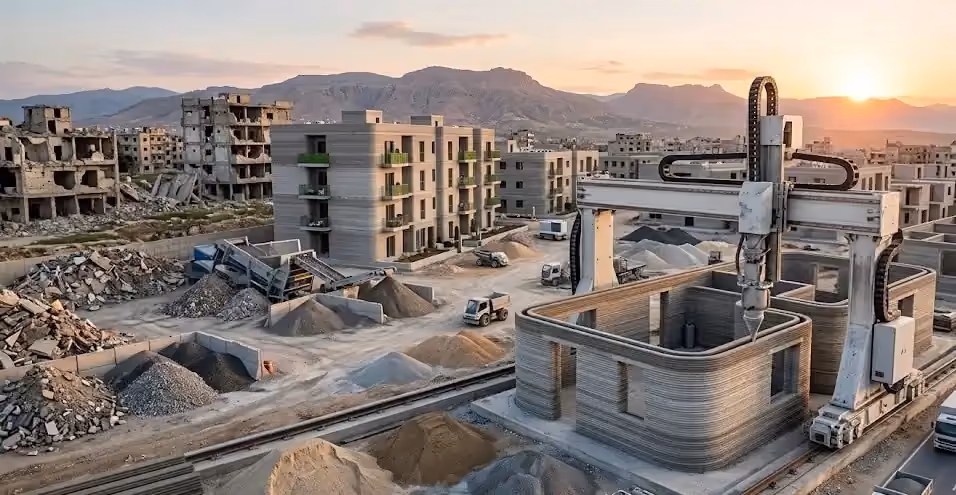 الطباعة الإنشائية ثلاثية الأبعاد كحل استراتيجي لإعادة الإعمار