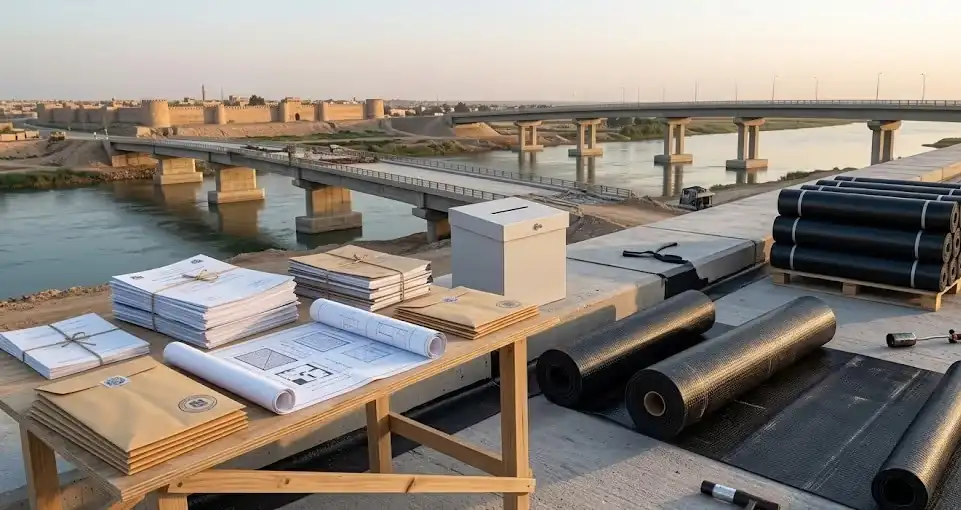 Asphalt Waterproofing Layer on Raqqa Bridges by SEBCO