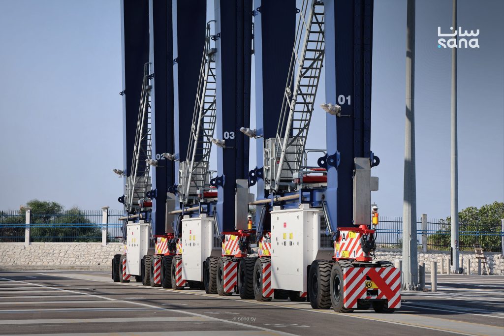 Six Hybrid Gantry Cranes Arrive at Latakia Port